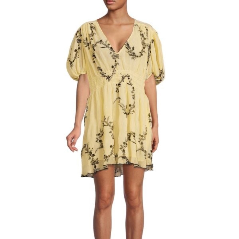 Ganni Yellow Floral Dress